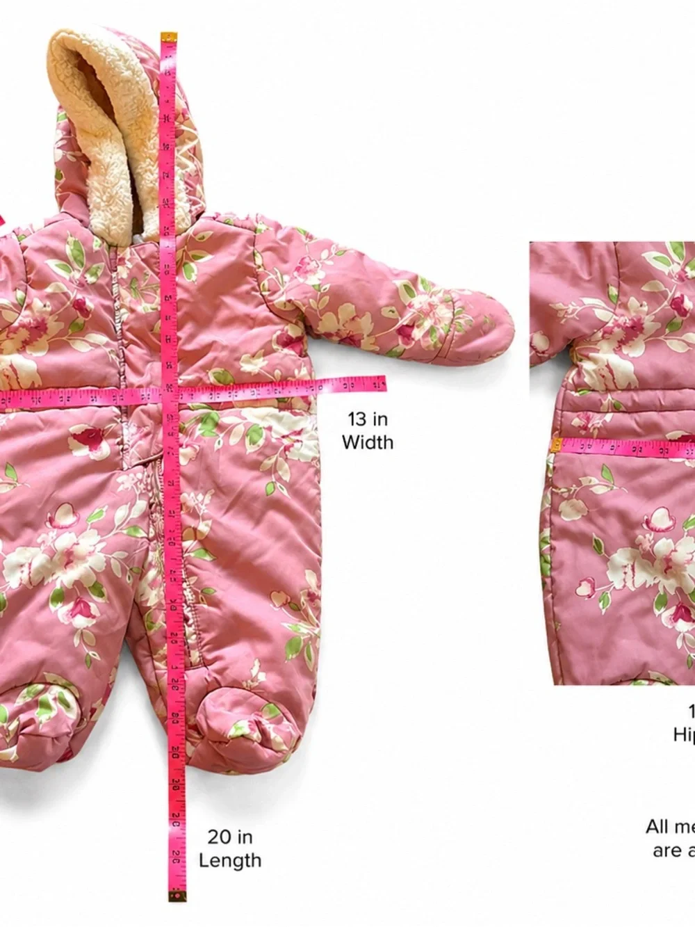 The Children’s Place BabyPLACE Pink Floral Hooded Snowsuit 0–3M